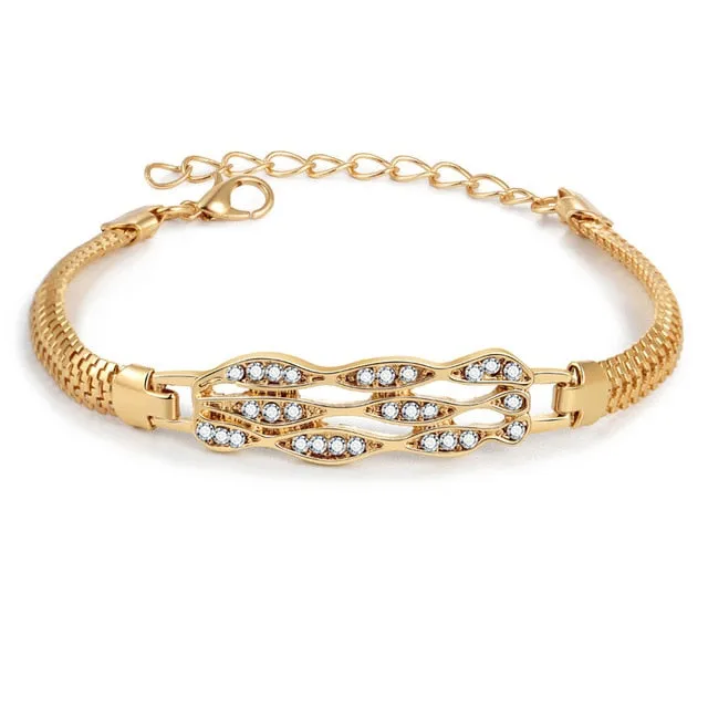 Multi-layer Gold Color Chain Heart or flowers/ Bracelets & Bangles/multiple Styles