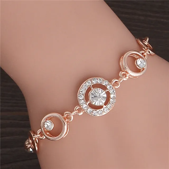 Multi-layer Gold Color Chain Heart or flowers/ Bracelets & Bangles/multiple Styles