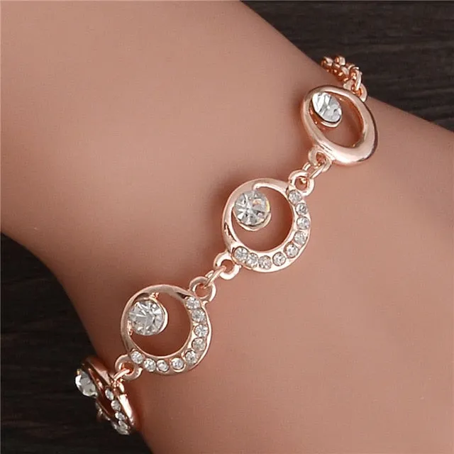 Multi-layer Gold Color Chain Heart or flowers/ Bracelets & Bangles/multiple Styles