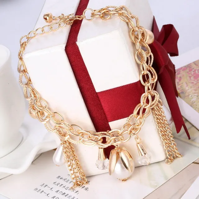 Multi-layer Gold Color Chain Heart or flowers/ Bracelets & Bangles/multiple Styles