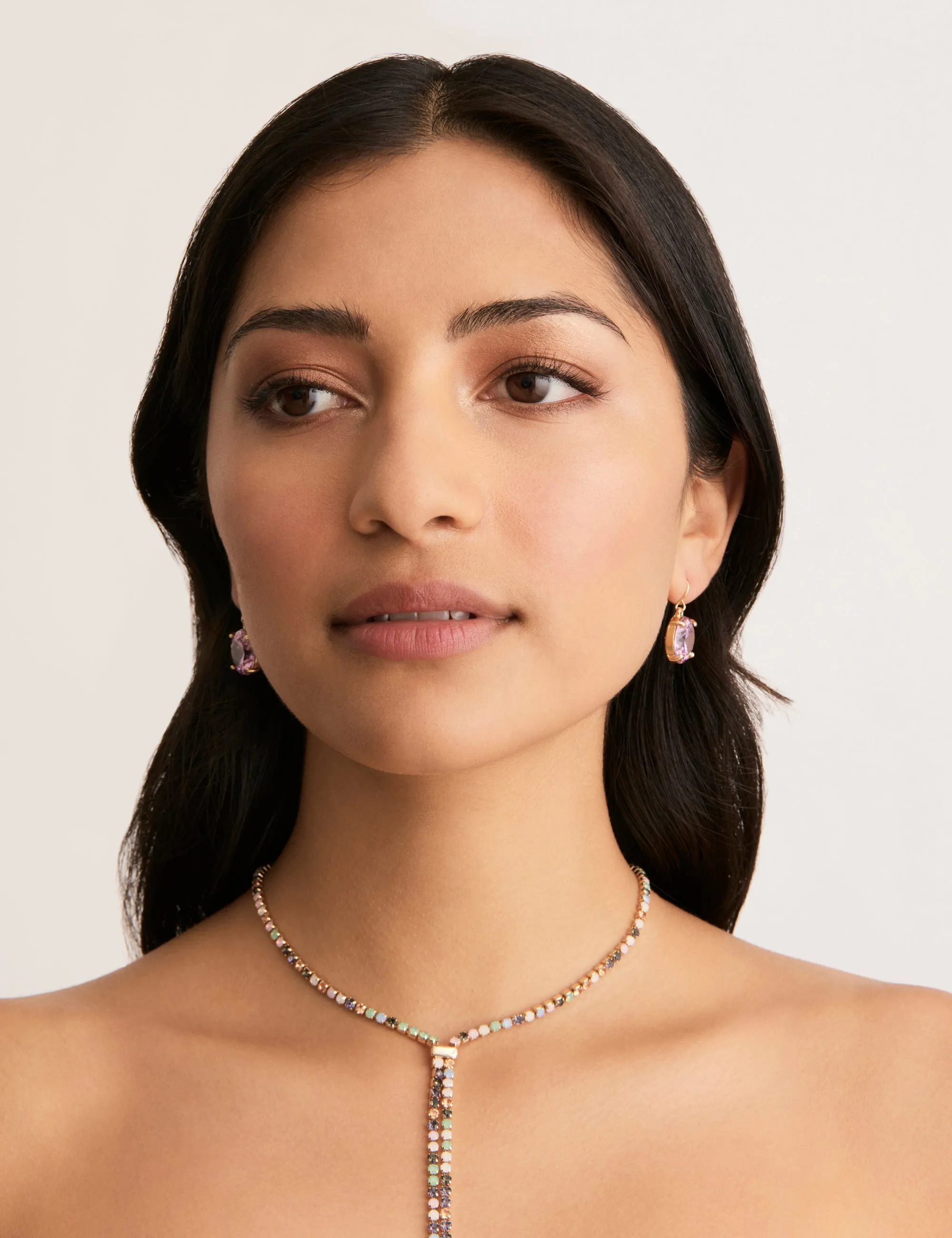 MULTI STONE CHAIN LARIAT