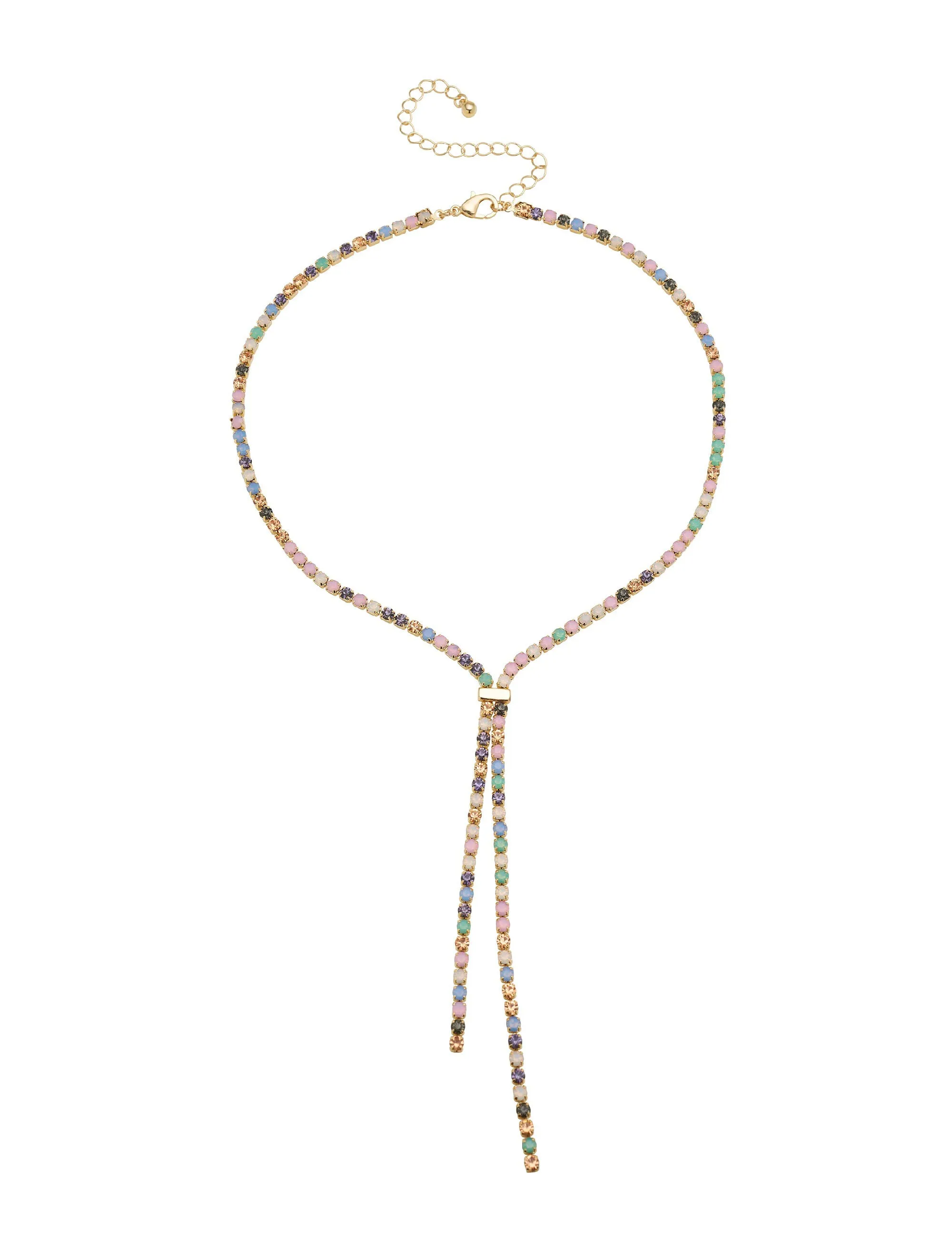 MULTI STONE CHAIN LARIAT