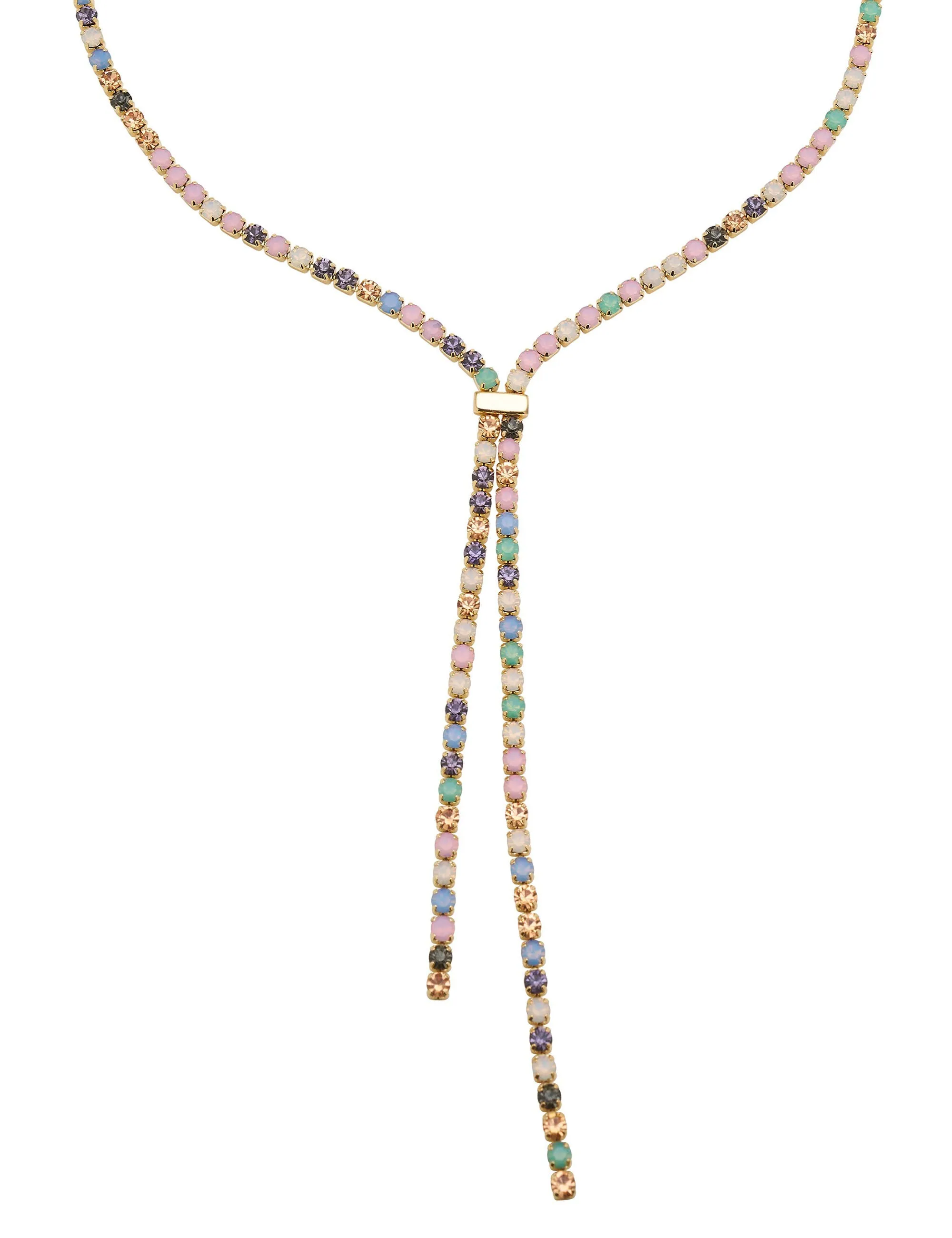 MULTI STONE CHAIN LARIAT