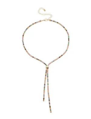 MULTI STONE CHAIN LARIAT