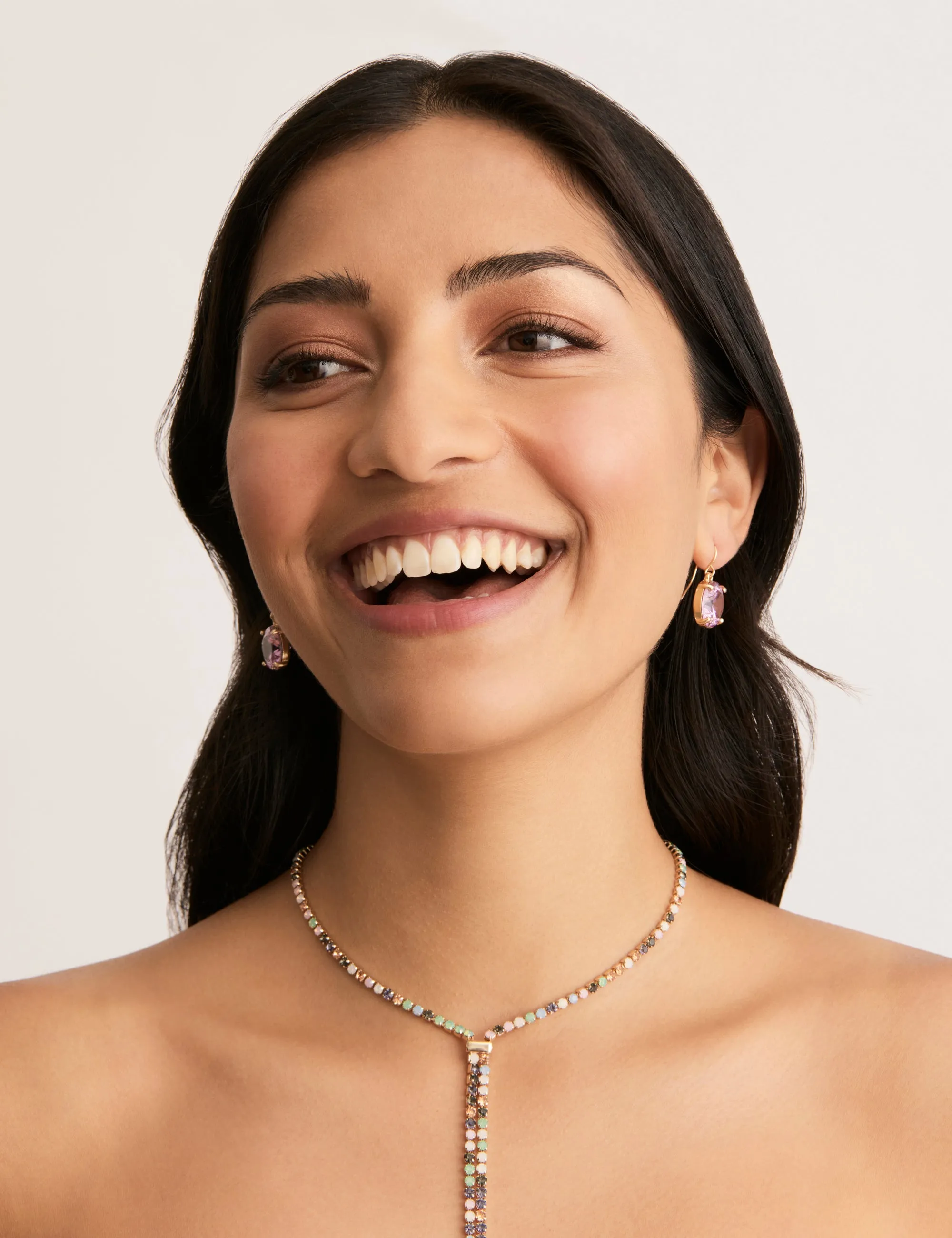MULTI STONE CHAIN LARIAT