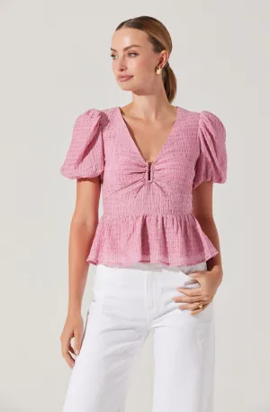 Mylah Puff Sleeve Peplum Top