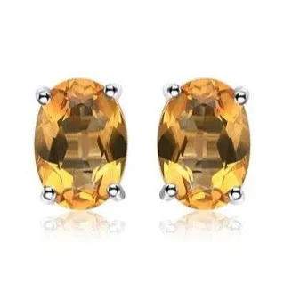 Natural Citrine Stud Earrings