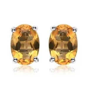 Natural Citrine Stud Earrings