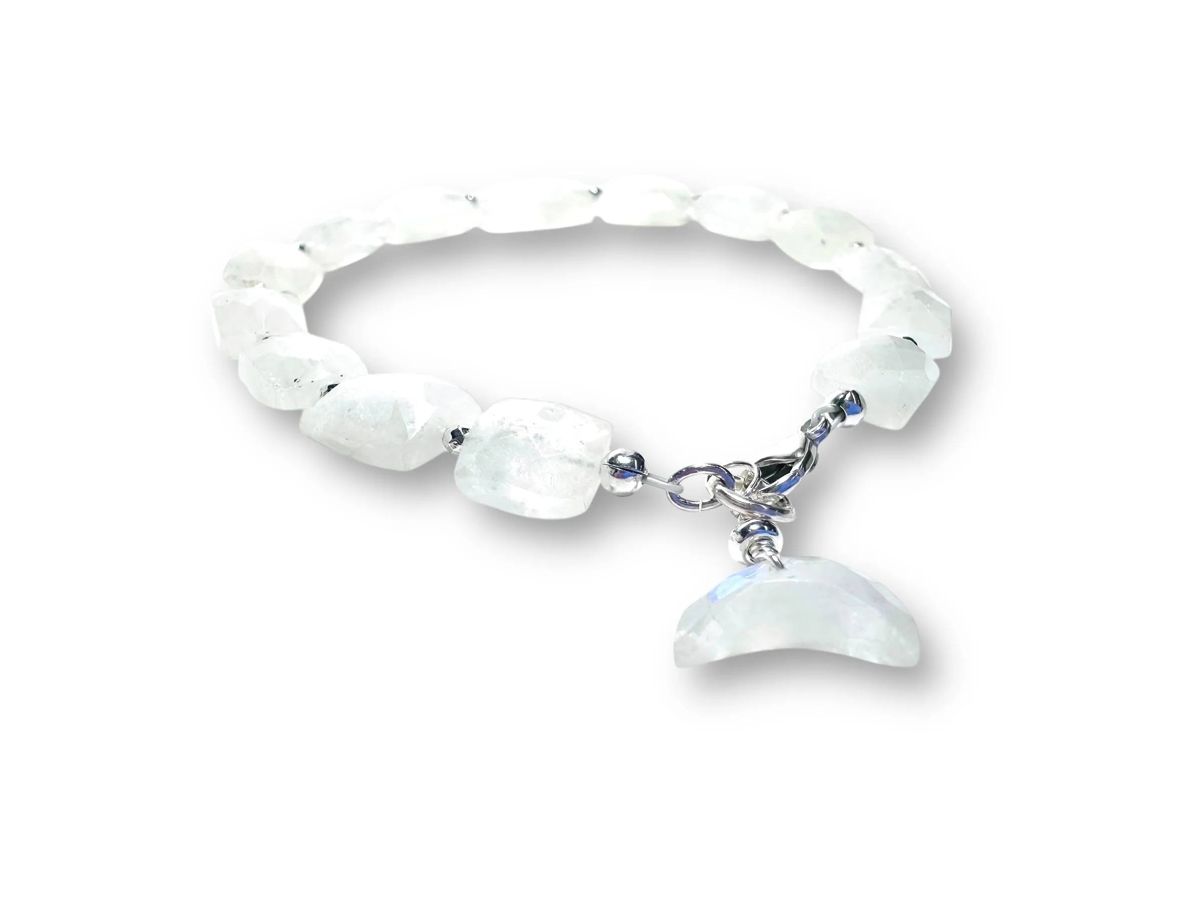 Natural Moonstone moon Beaded Bracelet