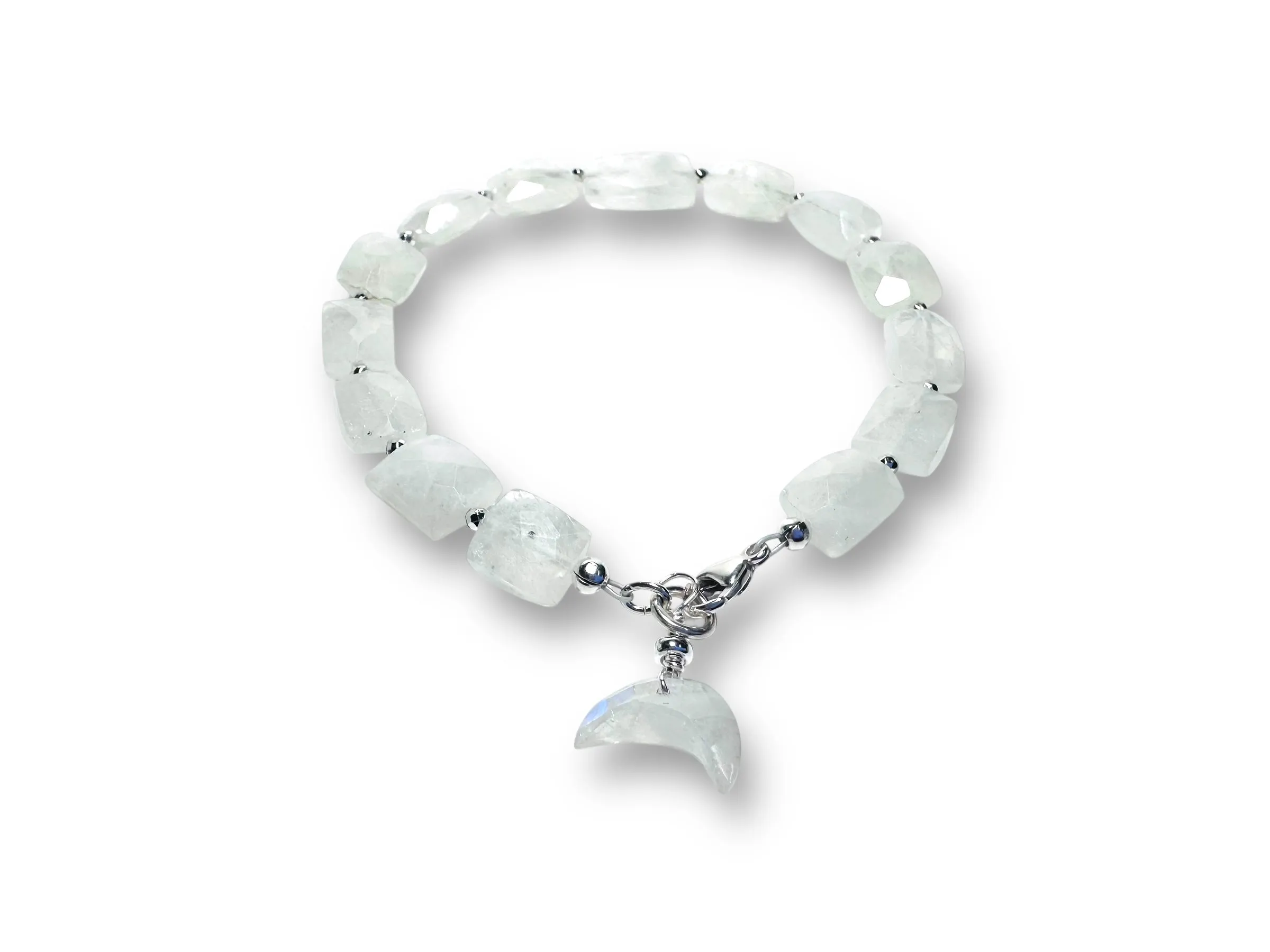 Natural Moonstone moon Beaded Bracelet