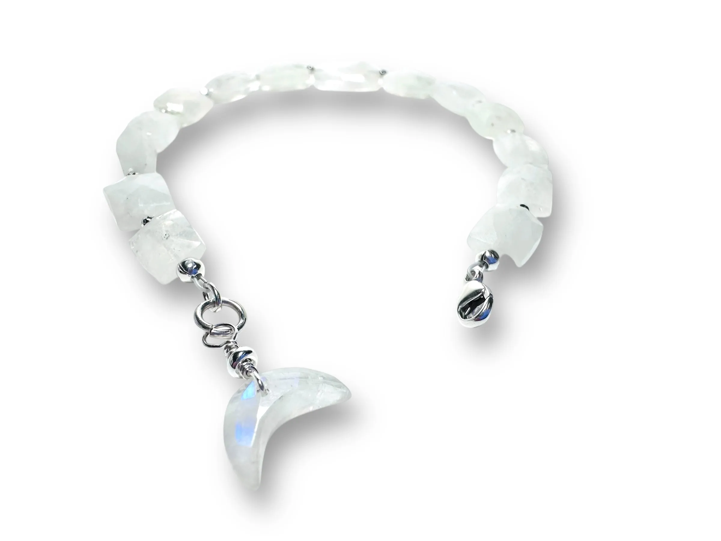 Natural Moonstone moon Beaded Bracelet