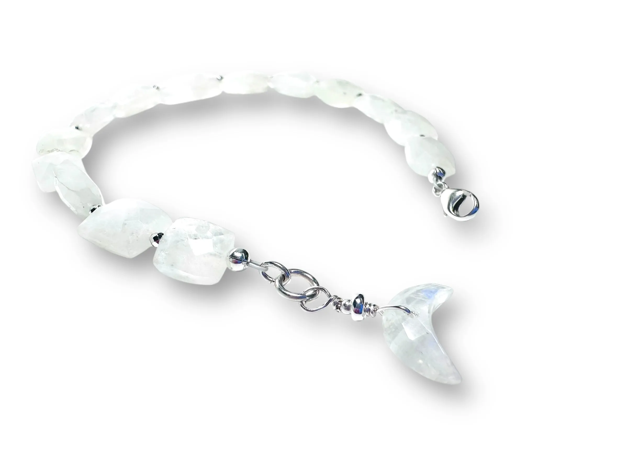 Natural Moonstone moon Beaded Bracelet