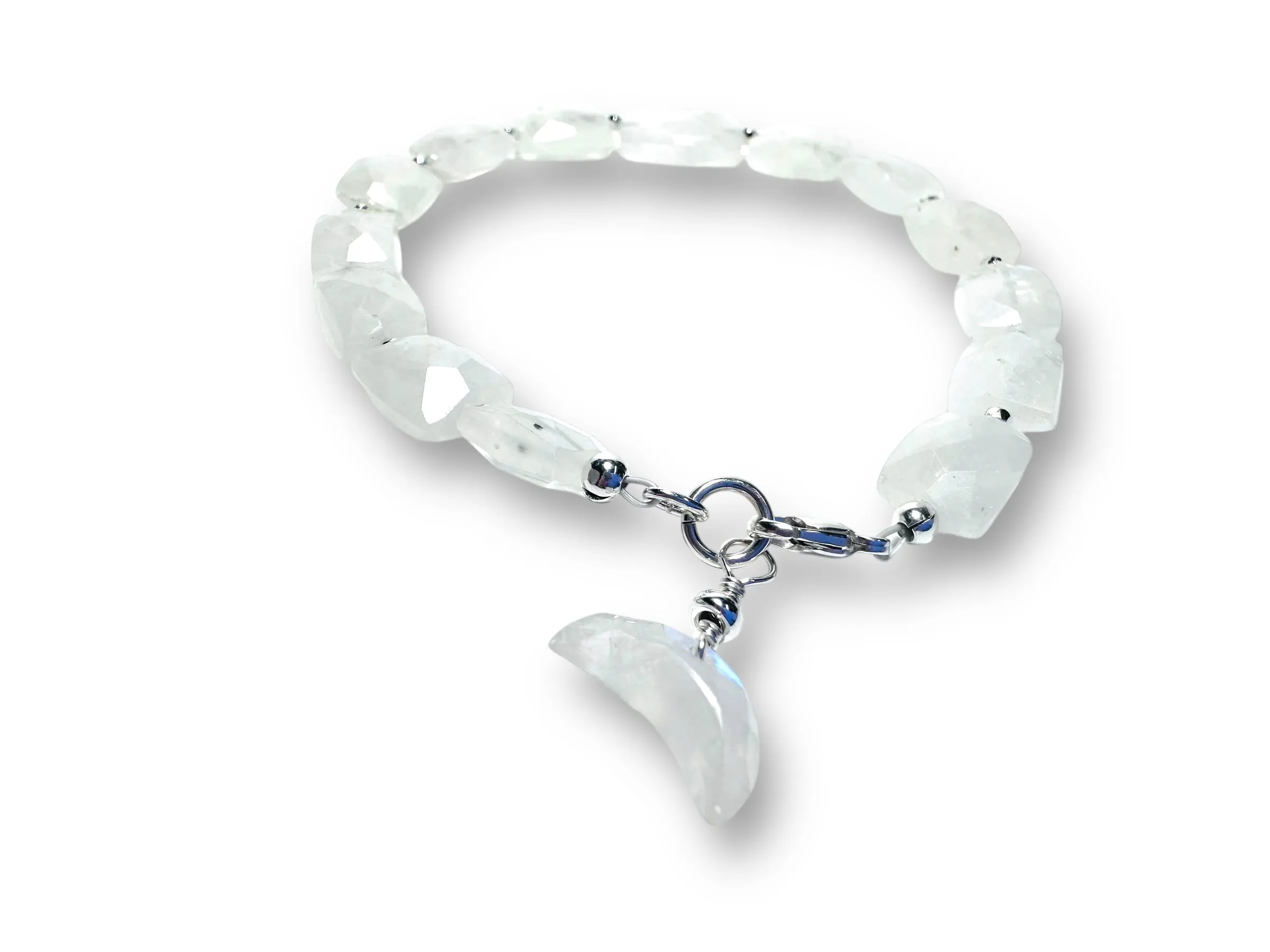 Natural Moonstone moon Beaded Bracelet