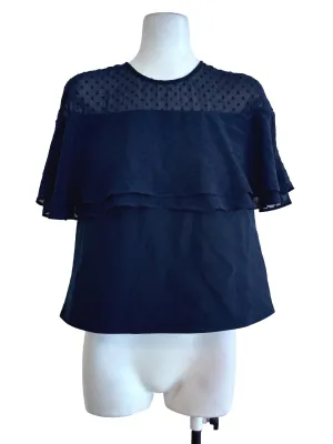 Navy Blue Laced Top