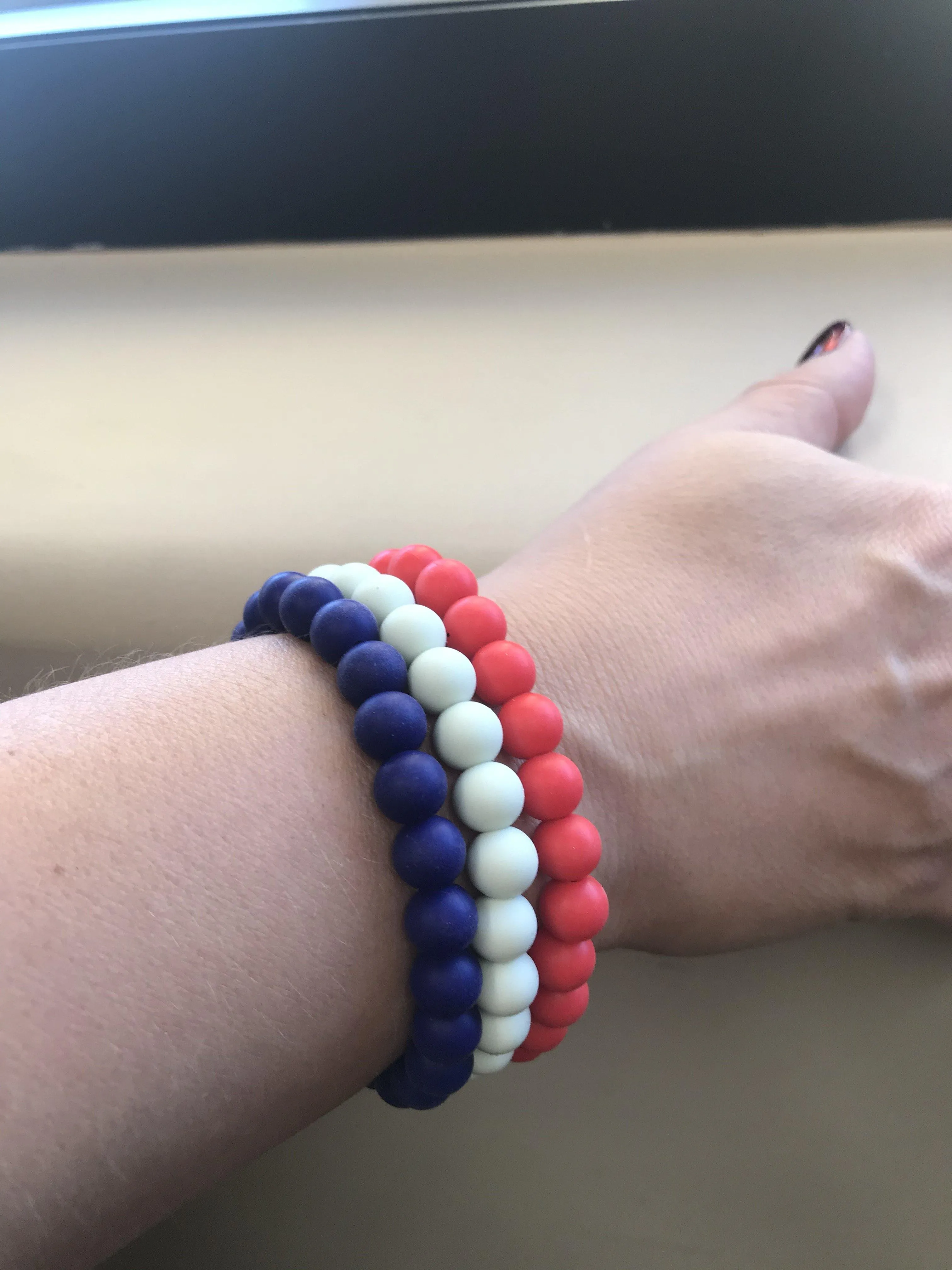 Navy Silicon rubber 9MM bead bracelets