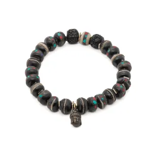 Nepal Seed Beaded Buddha Charm Meditation Bracelet