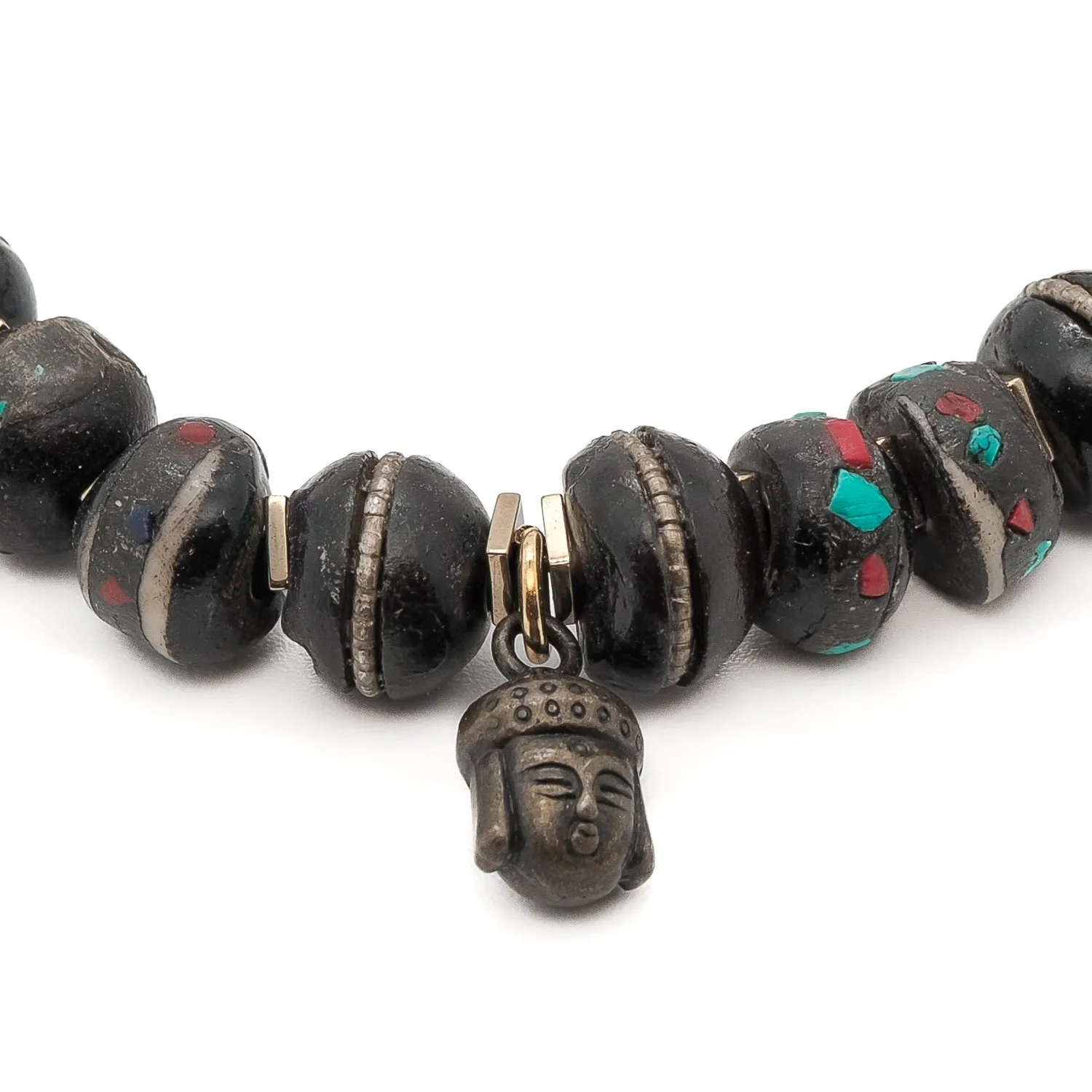 Nepal Seed Beaded Buddha Charm Meditation Bracelet