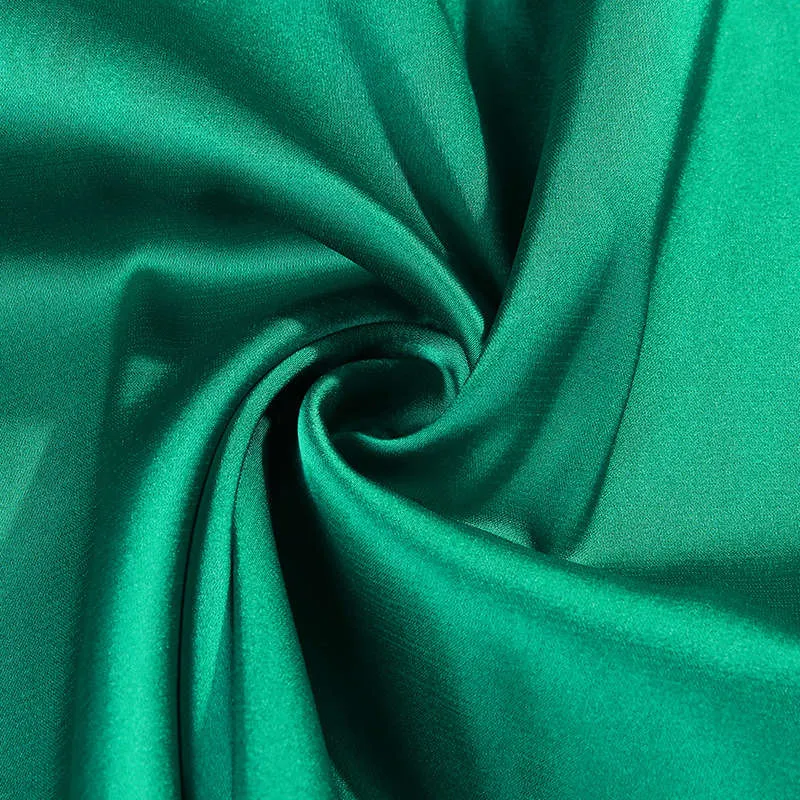 New Lantern Sleeve Dress V-neck Waist Satin Dress
