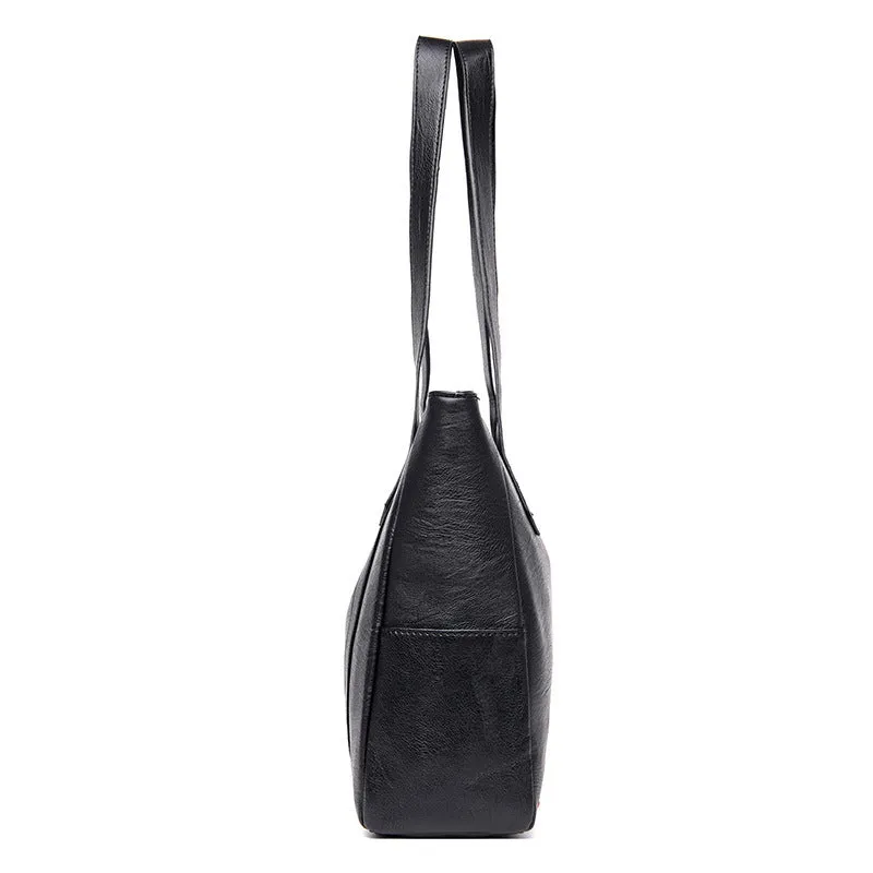 New Simple Style Casual Fashion PU Leather Bucket Bag Handbags