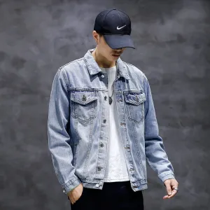 Newest Embroidery Denim Jacket Slim Fit Men's Jean Coats