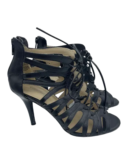 Nine West Ambroseo Black Gladiator Heels