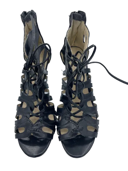 Nine West Ambroseo Black Gladiator Heels