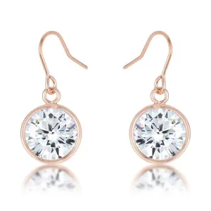 Noga Bezel CZ Solitaire Drop Earrings