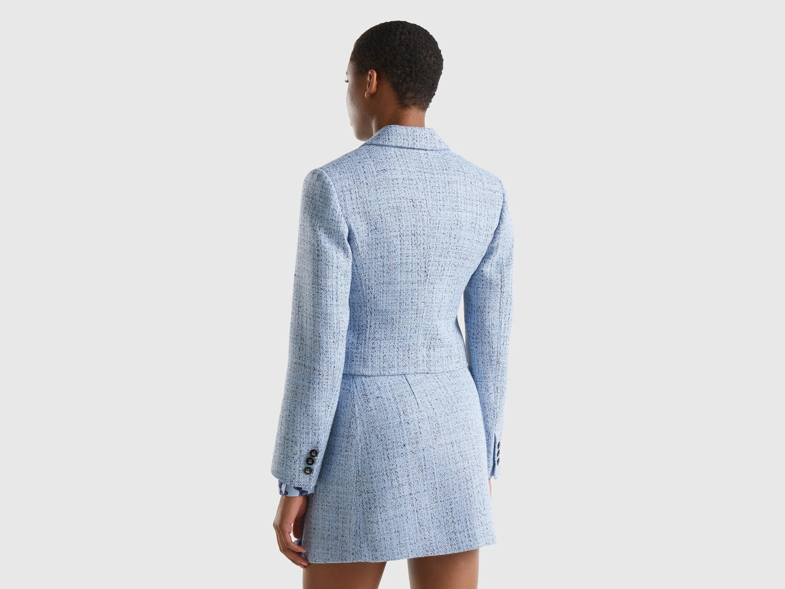 Notched Lapel Collar Solid Blazer
