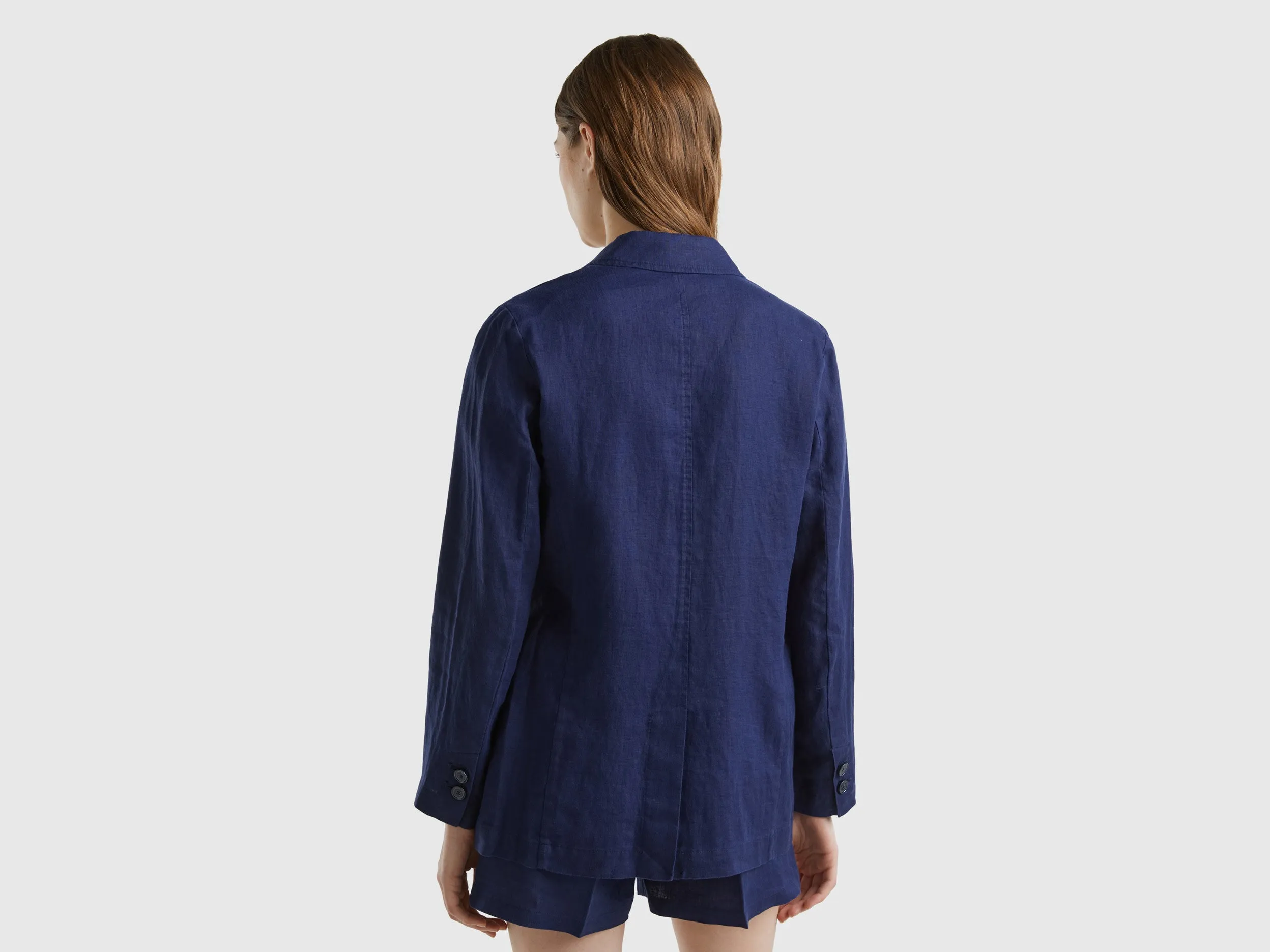 Notched Lapel Collar Solid Blazer