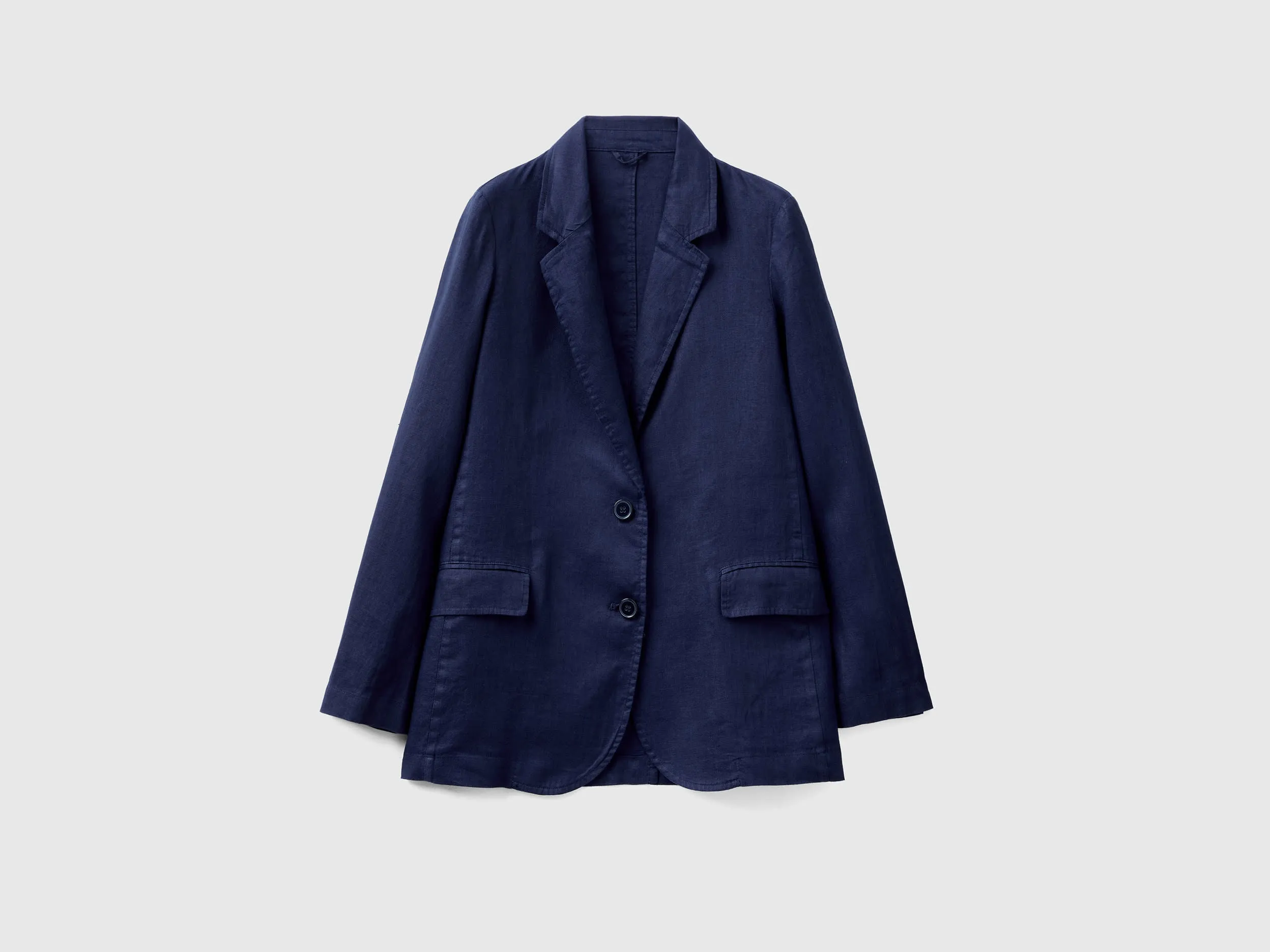 Notched Lapel Collar Solid Blazer