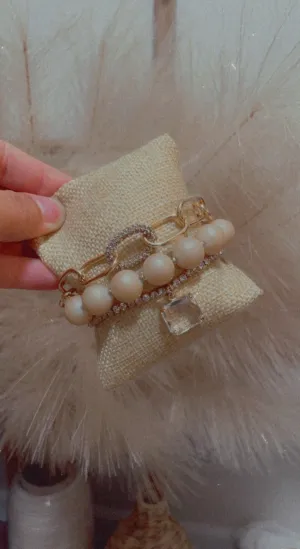 Nude & Gold Bracelets
