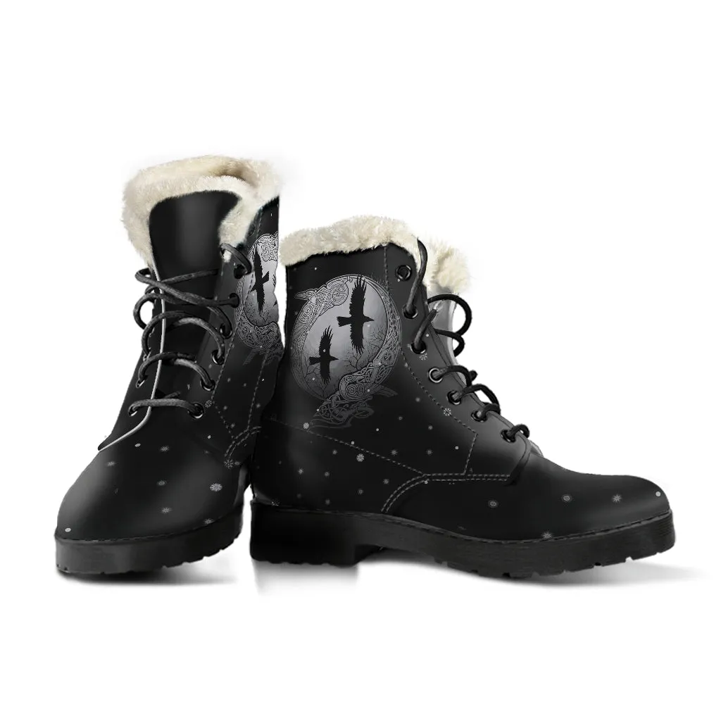 Odins Raven - Faux Fur Leather Boots
