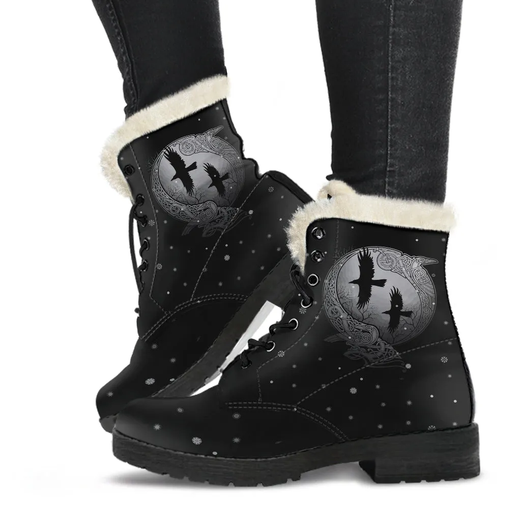 Odins Raven - Faux Fur Leather Boots