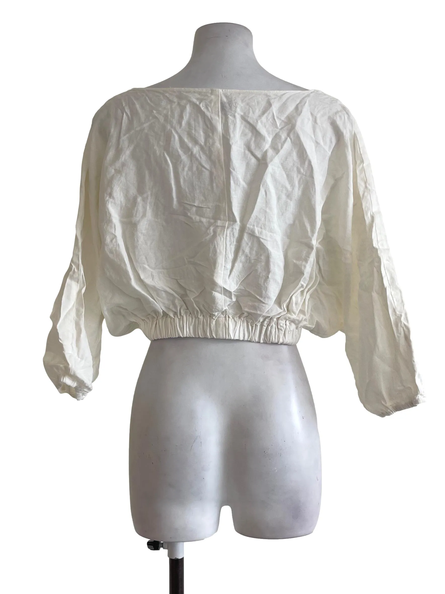 Off White Baggy Drop Shoulder Top