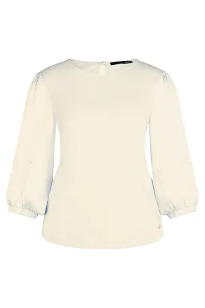 OFF WHITE BIMATERIAL BLOUSE