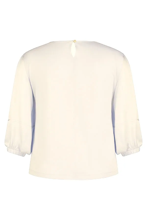 OFF WHITE BIMATERIAL BLOUSE