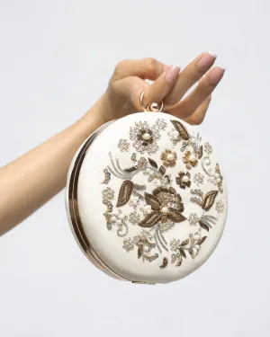 Off White Clutch with Handwork