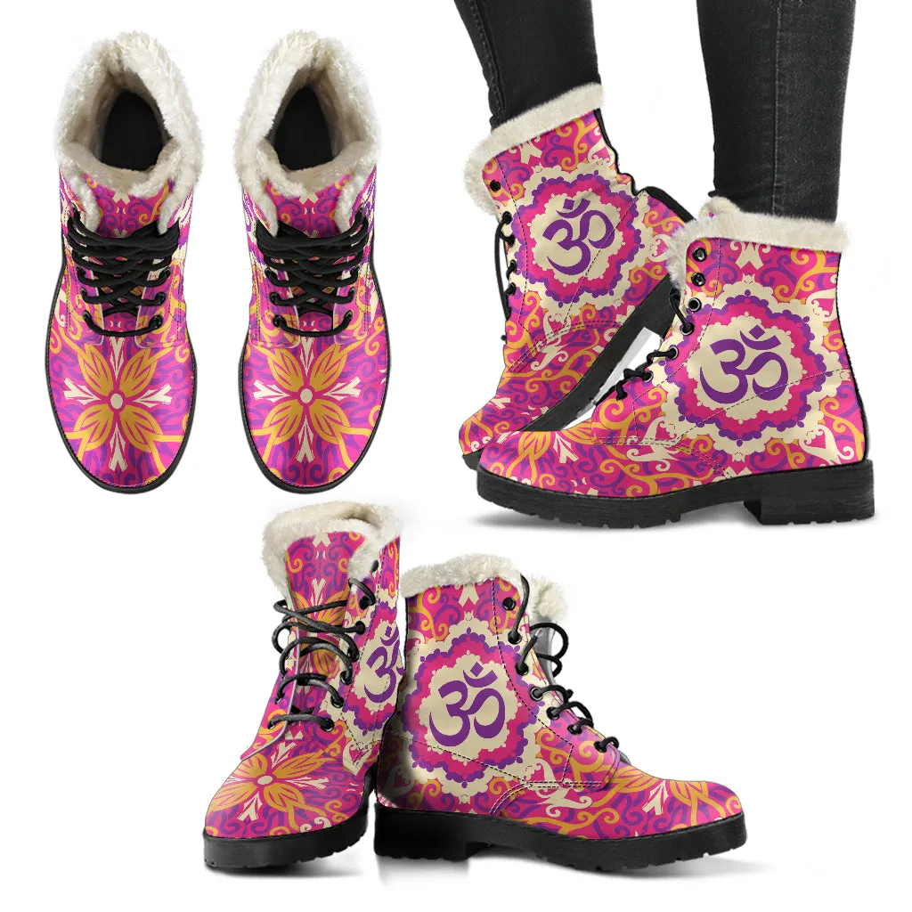 Ohm Mandala 2 Faux Fur Leather Boots