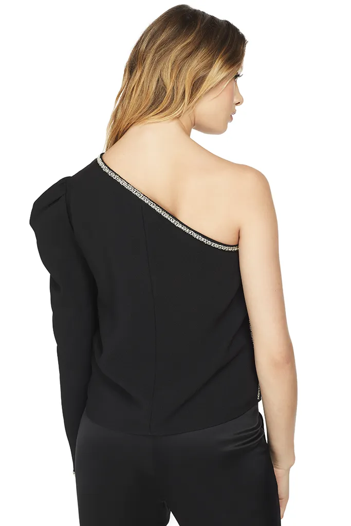 One Shoulder Crepe Top