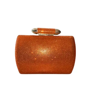 ORANGE RHINESTONED EVENING CLUTCH