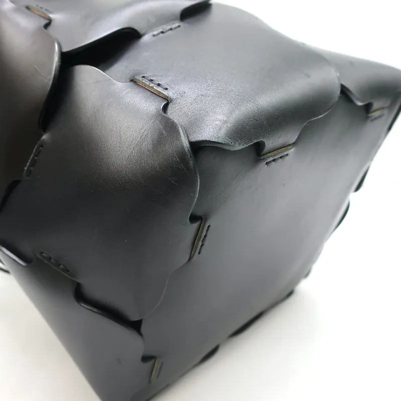 Paco Rabanne Element Medium Bucket Bag Black Leather Shoulder Bag