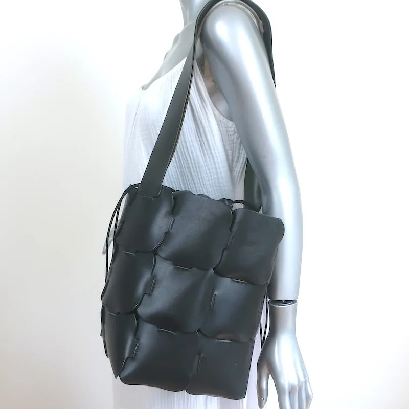 Paco Rabanne Element Medium Bucket Bag Black Leather Shoulder Bag