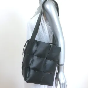 Paco Rabanne Element Medium Bucket Bag Black Leather Shoulder Bag