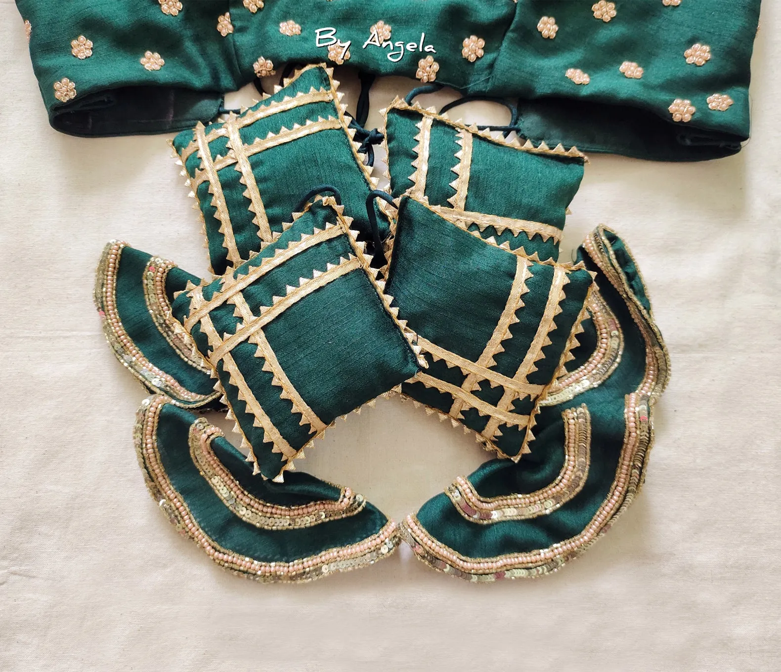 Palki Bridal Blouse - Bottle Green