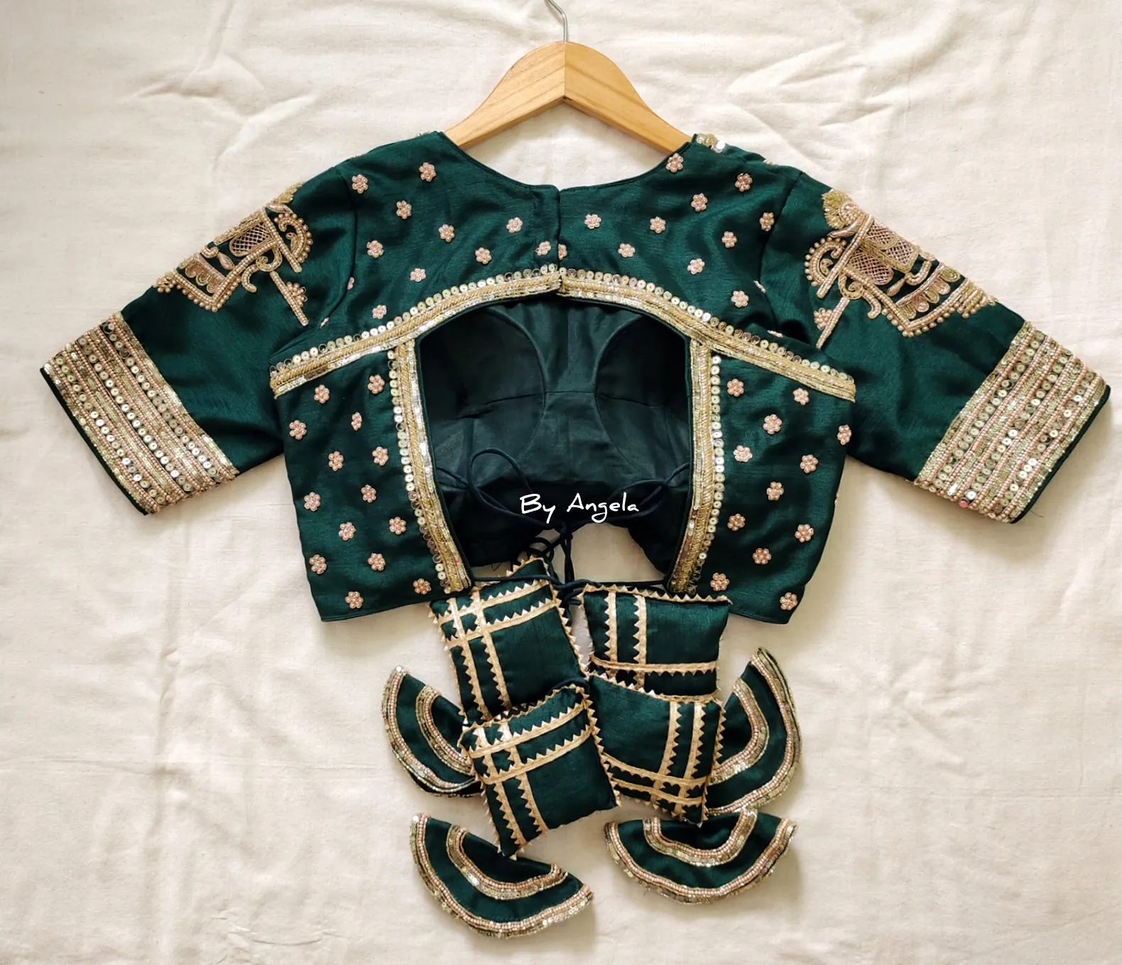 Palki Bridal Blouse - Bottle Green