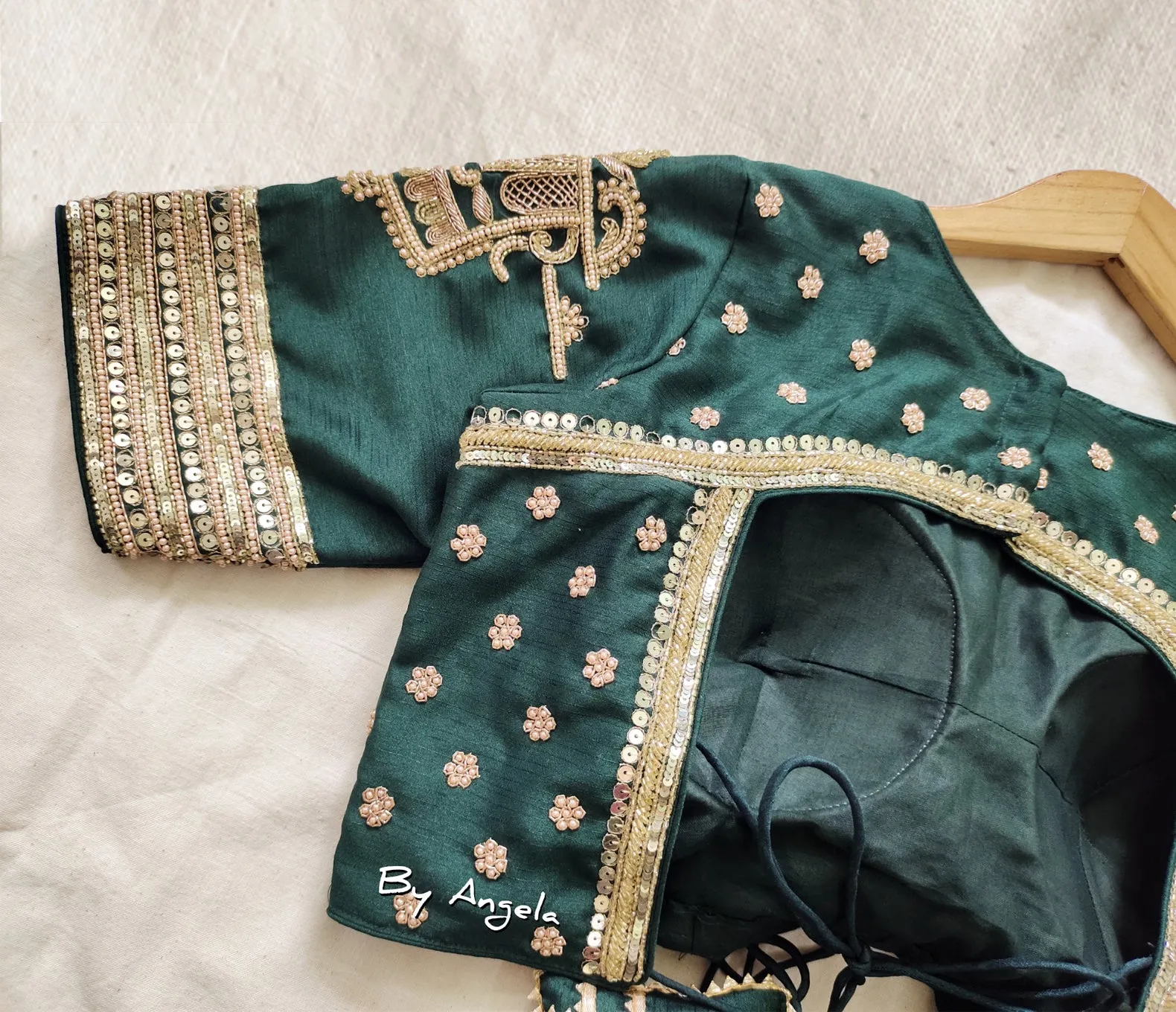 Palki Bridal Blouse - Bottle Green