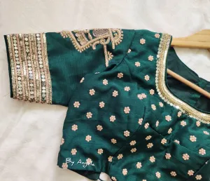 Palki Bridal Blouse - Bottle Green