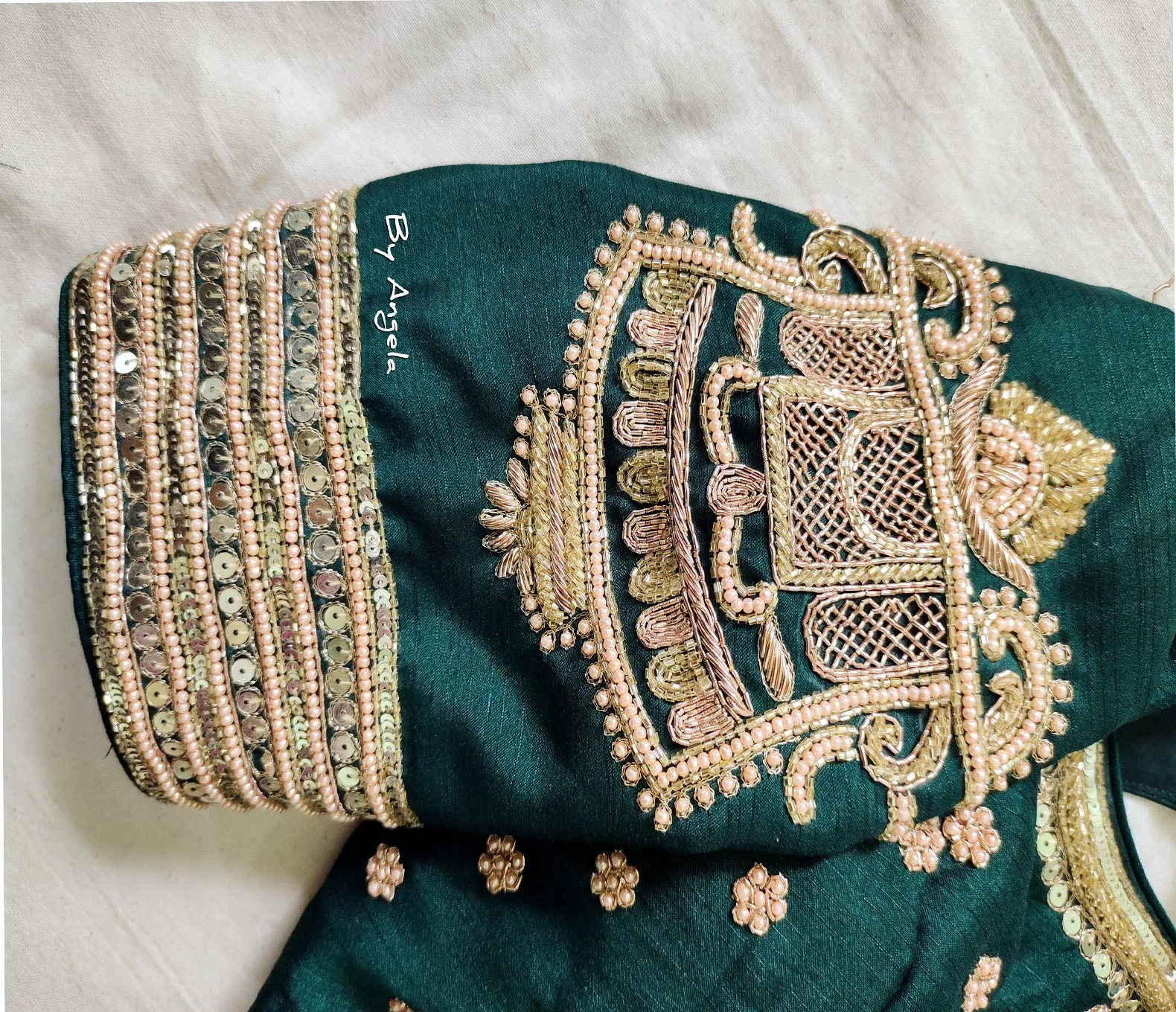 Palki Bridal Blouse - Bottle Green
