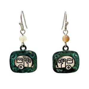 Patina Camper RV Van Dangle Earrings