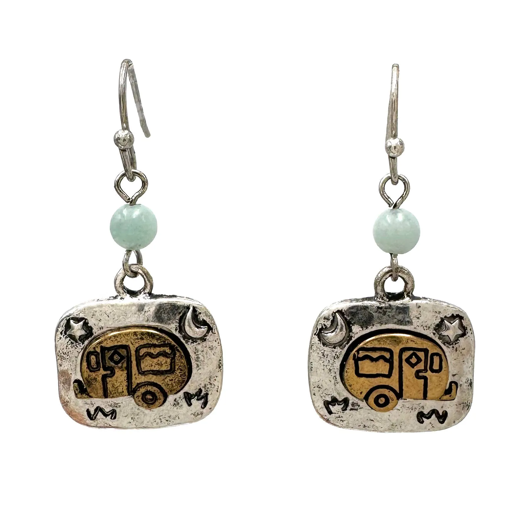 Patina Camper RV Van Dangle Earrings